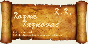 Kozma Kaznovac vizit kartica
